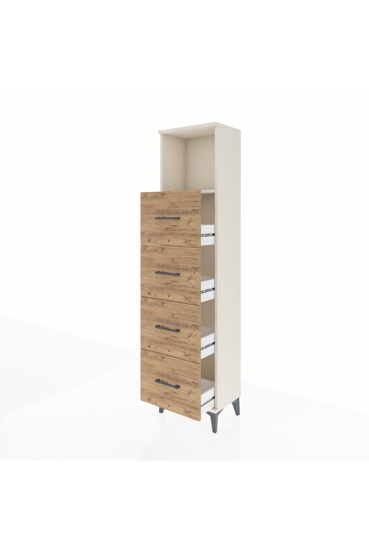 Arges Dolap Tek Raflı 4 Çekmeceli 44x30x182 - S22M053V3A