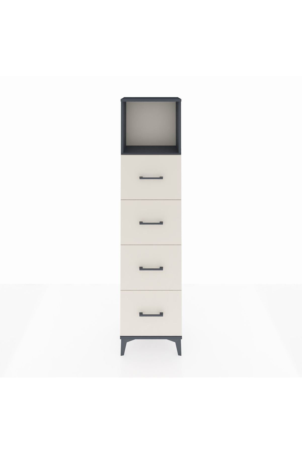 Arges Dolap Tek Raflı 4 Çekmeceli 44x30x182 - S22M053V4A