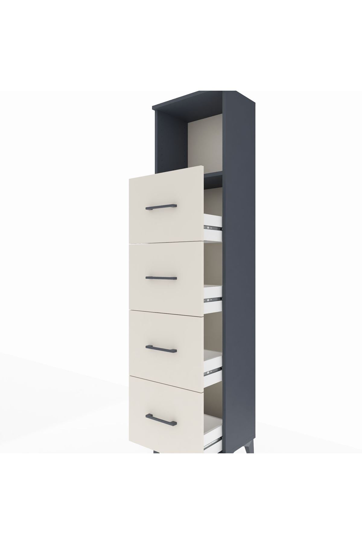Arges Dolap Tek Raflı 4 Çekmeceli 44x30x182 - S22M053V4A