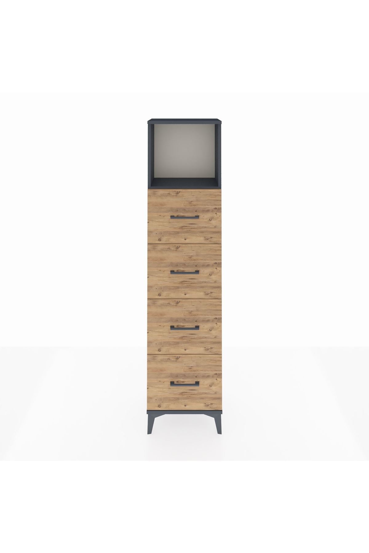 Arges Dolap Tek Raflı 4 Çekmeceli 44x30x182 - S22M053V6A