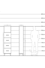 Arges Dolap Tek Raflı 4 Çekmeceli 44x30x182 - S22M053V6A