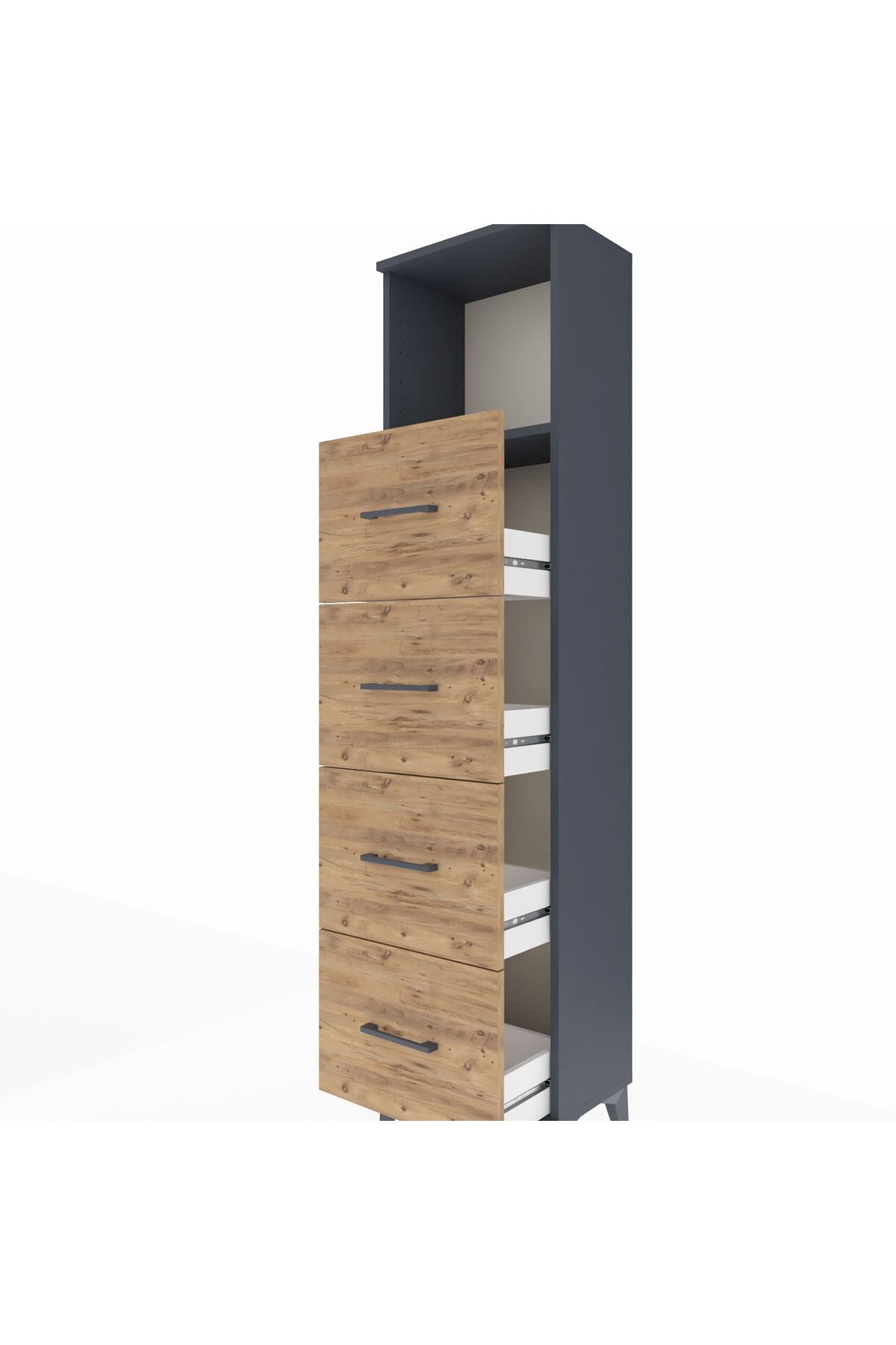 Arges Dolap Tek Raflı 4 Çekmeceli 44x30x182 - S22M053V6A