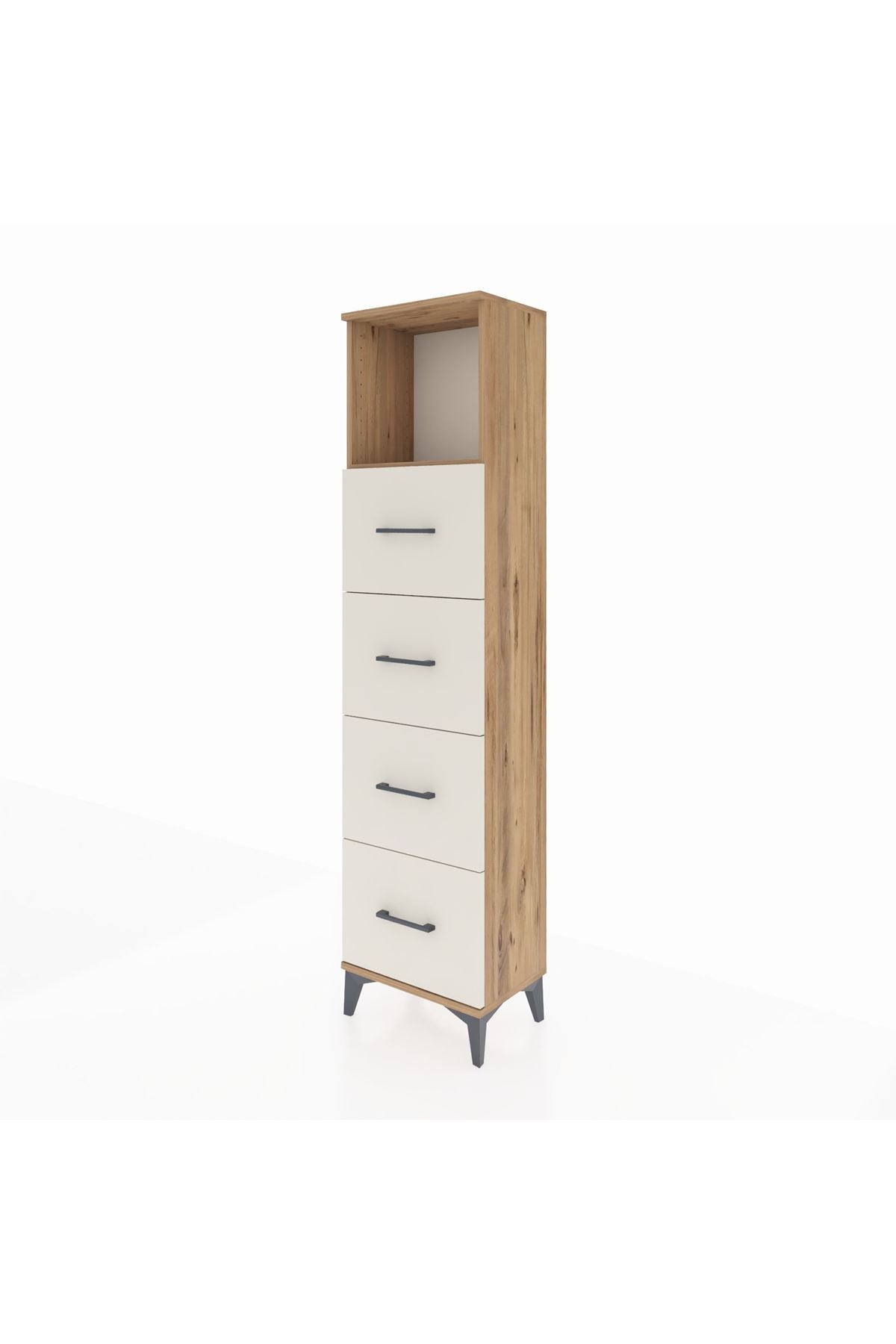 Arges Dolap Tek Raflı 4 Çekmeceli 44x30x182 - S22M053V7A
