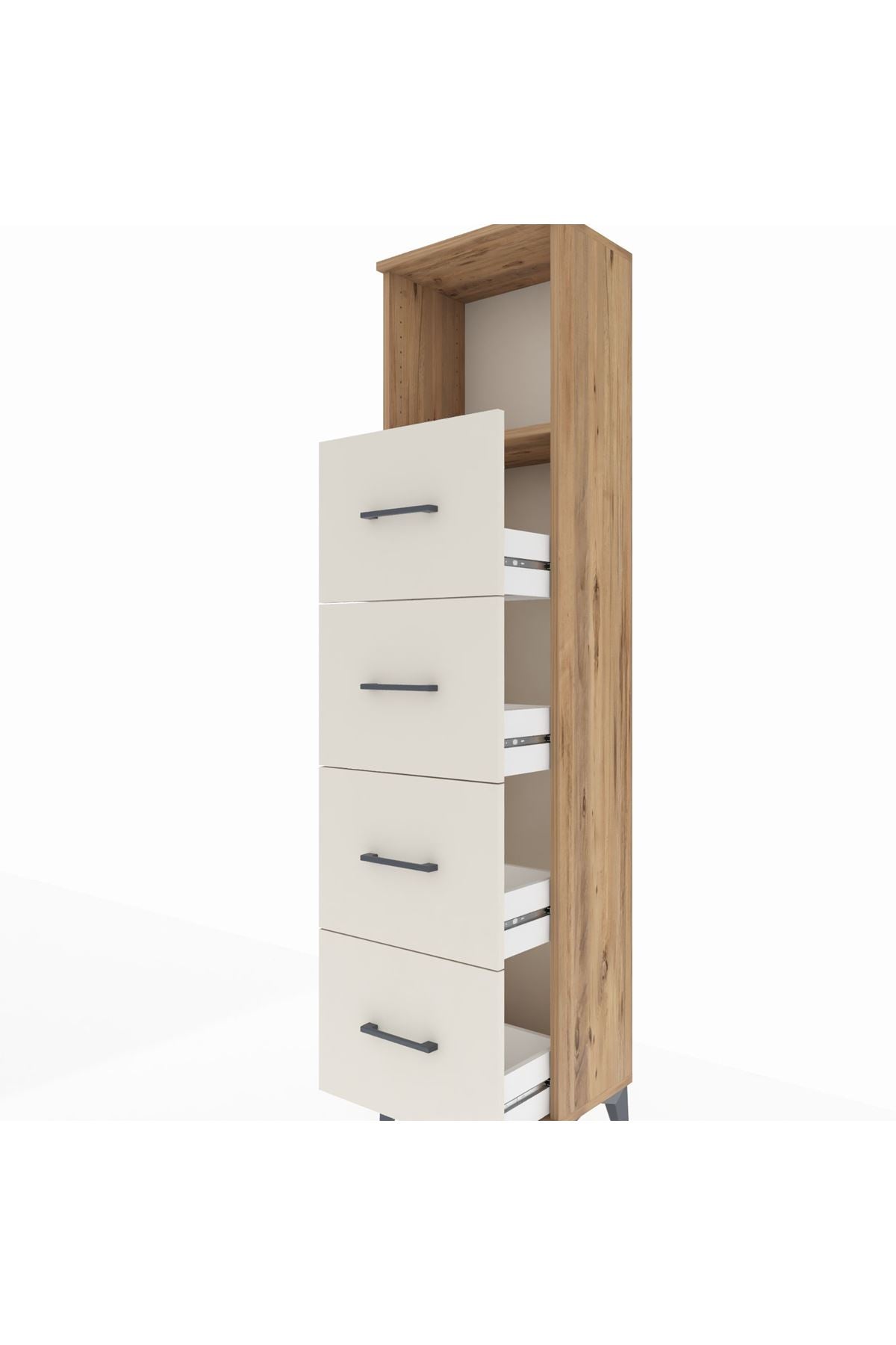 Arges Dolap Tek Raflı 4 Çekmeceli 44x30x182 - S22M053V7A