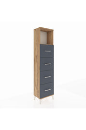 Arges Dolap Tek Raflı 4 Çekmeceli 44x30x182 - S22M053V8A