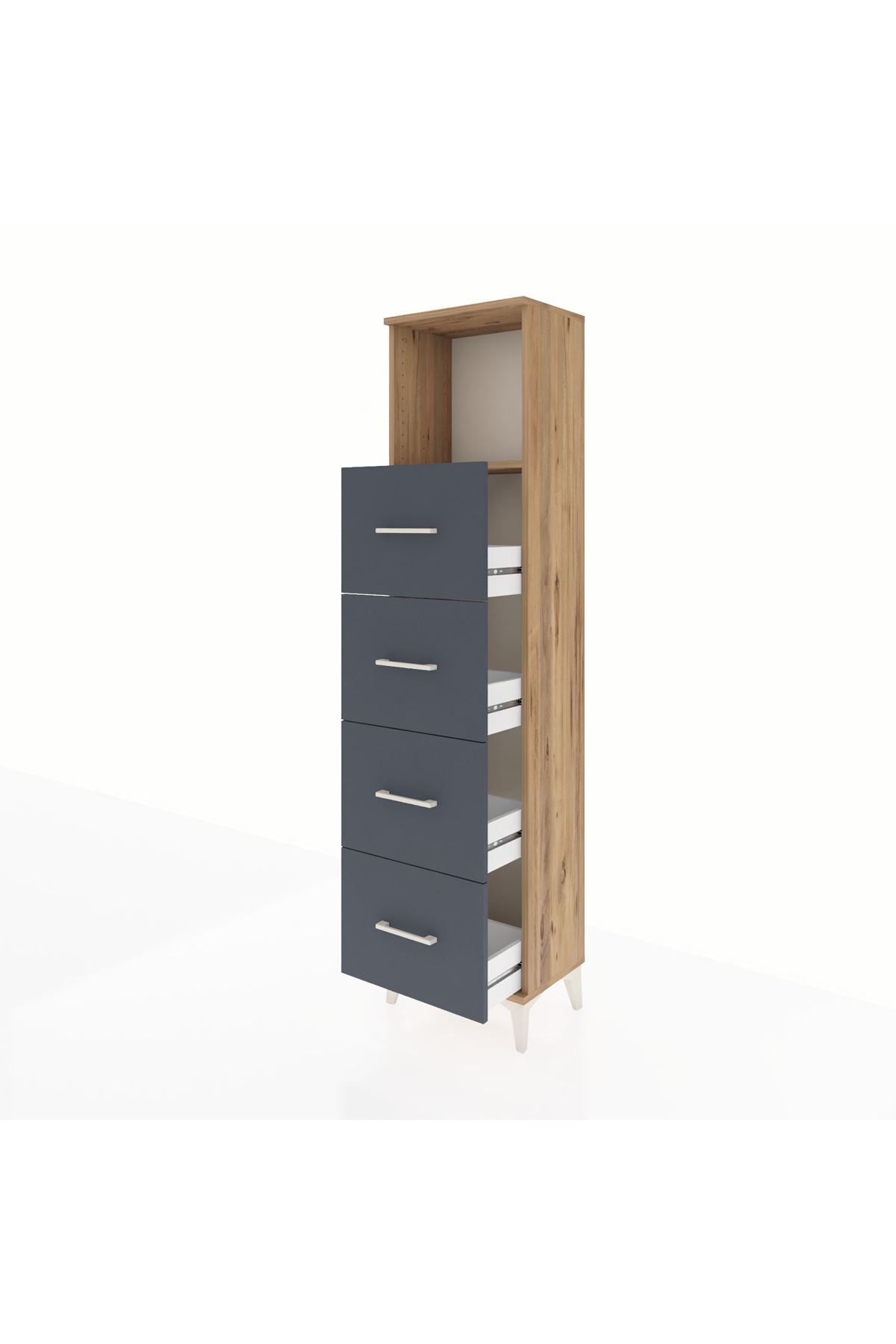 Arges Dolap Tek Raflı 4 Çekmeceli 44x30x182 - S22M053V8A