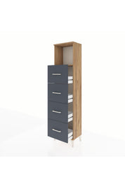 Arges Dolap Tek Raflı 4 Çekmeceli 44x30x182 - S22M053V8A