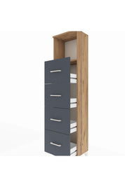 Arges Dolap Tek Raflı 4 Çekmeceli 44x30x182 - S22M053V8A