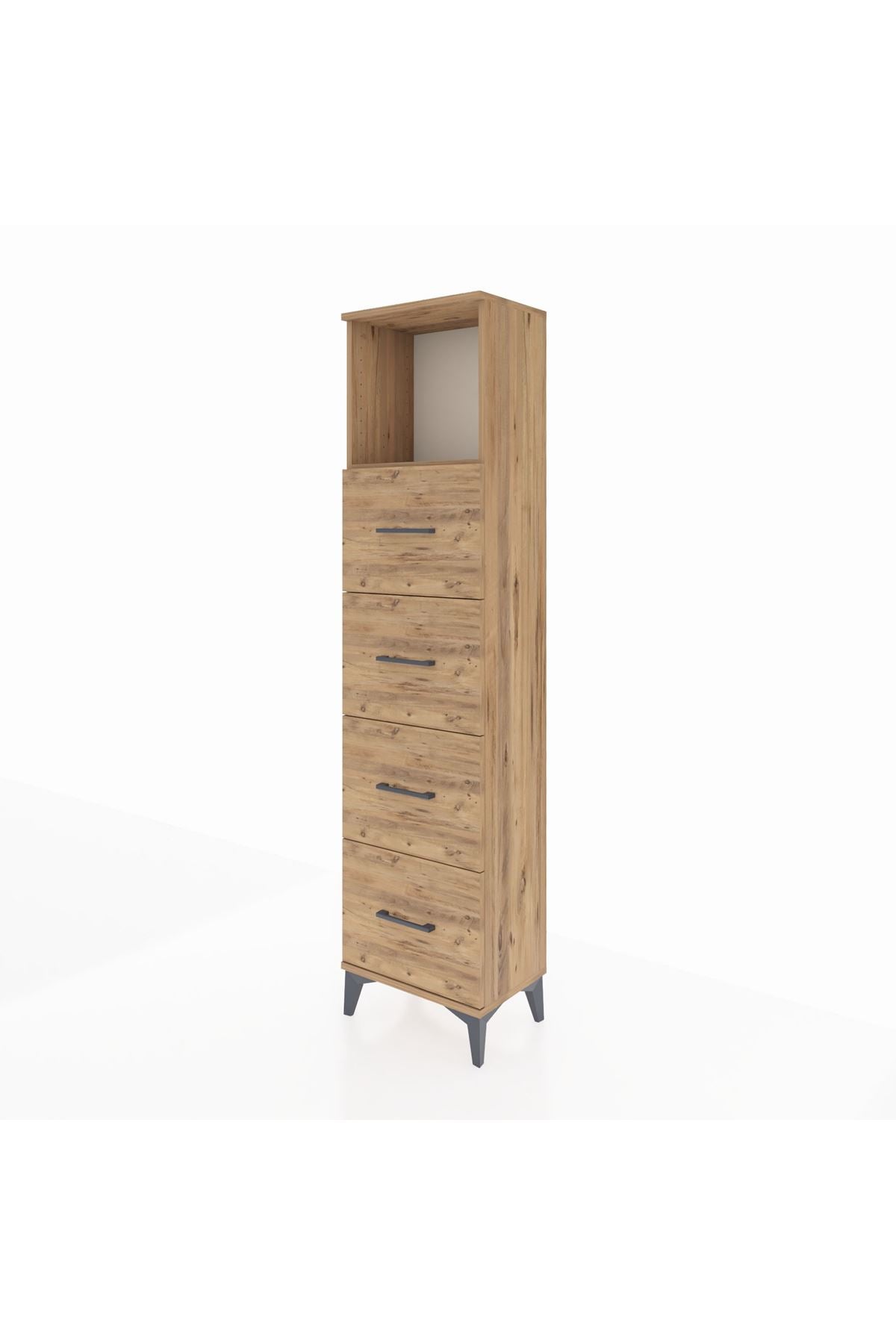 Arges Dolap Tek Raflı 4 Çekmeceli 44x30x182 - S22M053V9A