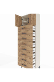 Arges Dolap 2 Raflı 8 Çekmeceli 2 Kapaklı 60x30x182 - S23M001V3A