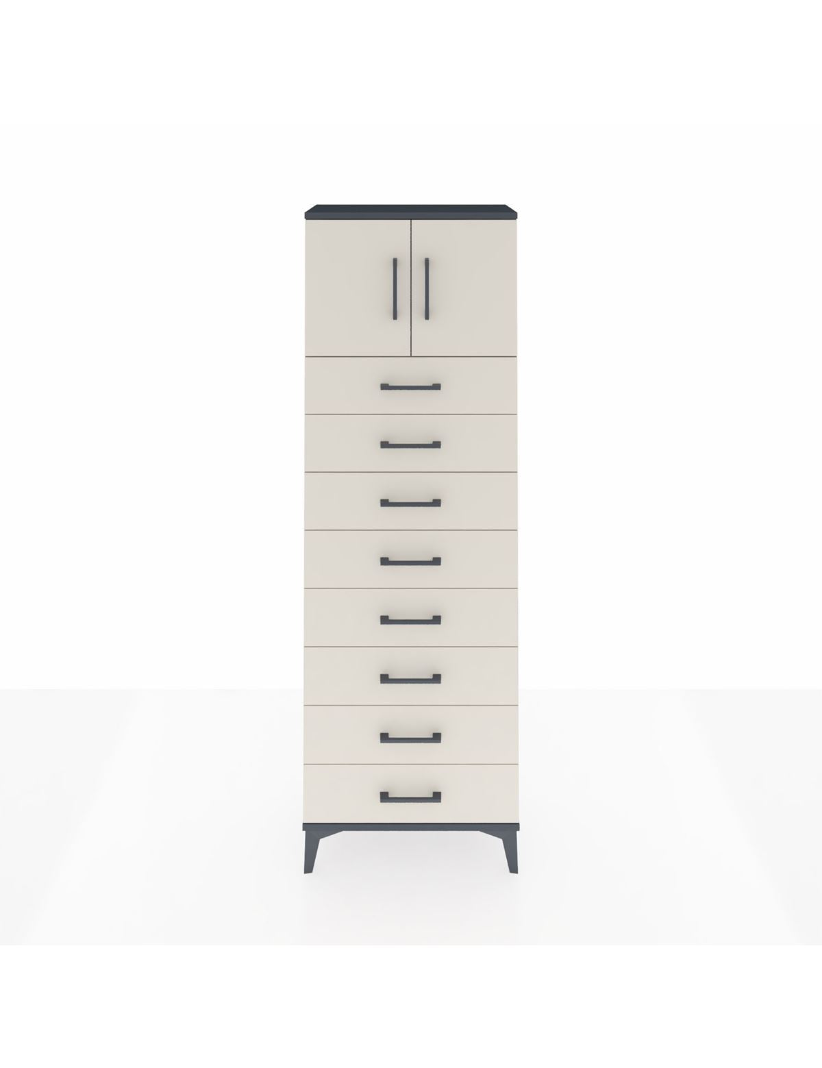 Arges Dolap 2 Raflı 8 Çekmeceli 2 Kapaklı 60x30x182 - S23M001V4A