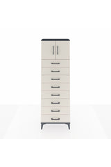 Arges Dolap 2 Raflı 8 Çekmeceli 2 Kapaklı 60x30x182