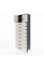 Arges Dolap 2 Raflı 8 Çekmeceli 2 Kapaklı 60x30x182 - S23M001V4A