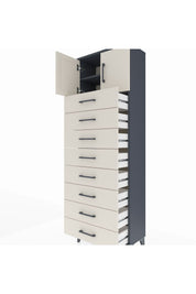 Arges Dolap 2 Raflı 8 Çekmeceli 2 Kapaklı 60x30x182 - S23M001V4A