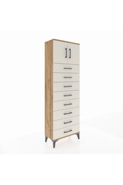 Arges Dolap 2 Raflı 8 Çekmeceli 2 Kapaklı 60x30x182 - S23M001V7A