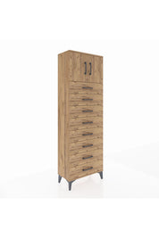Arges Dolap 2 Raflı 8 Çekmeceli 2 Kapaklı 60x30x182 - S23M001V9A