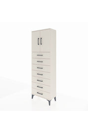 Arges Dolap 2 Raflı 7 Çekmeceli 2 Kapaklı 60x30x182 - S23M002V1A