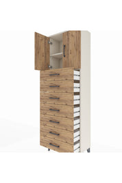 Arges Dolap 2 Raflı 7 Çekmeceli 2 Kapaklı 60x30x182 - S23M002V3A