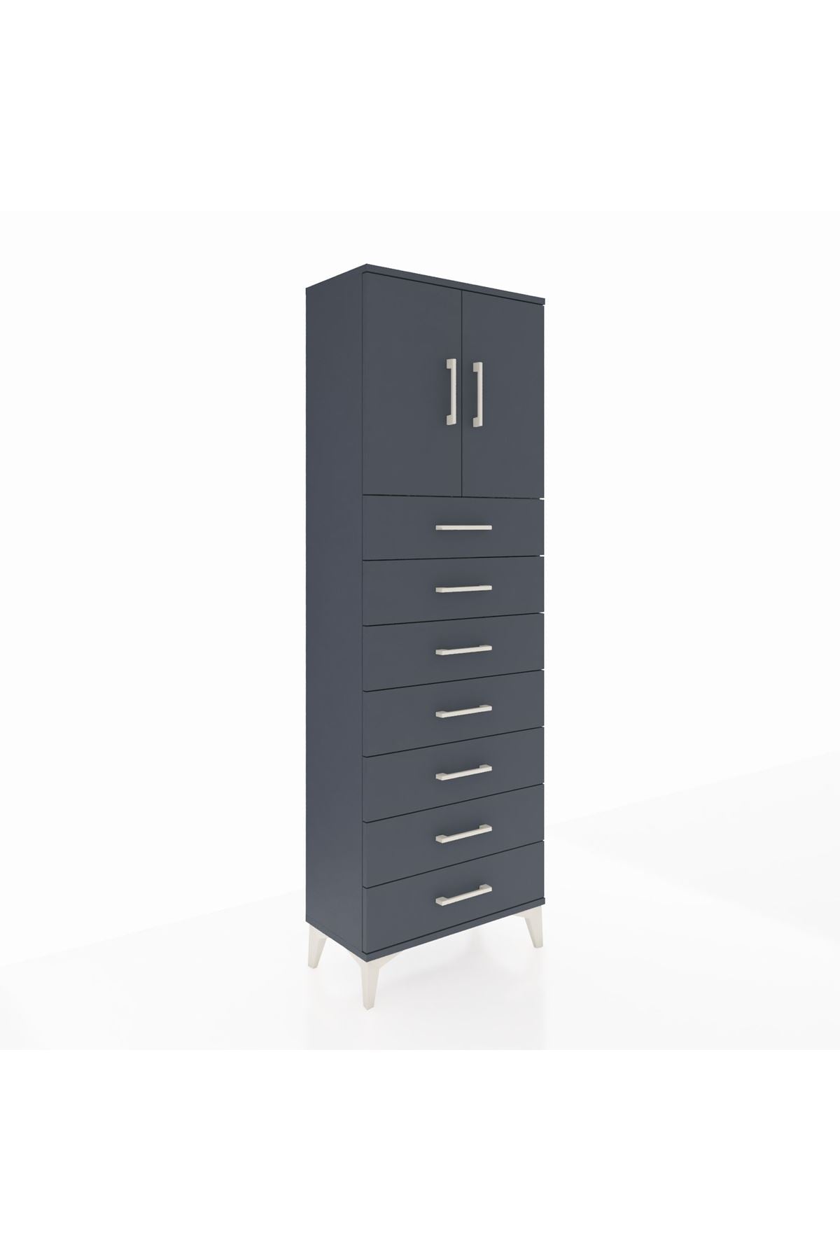 Arges Dolap 2 Raflı 7 Çekmeceli 2 Kapaklı 60x30x182 - S23M002V5A