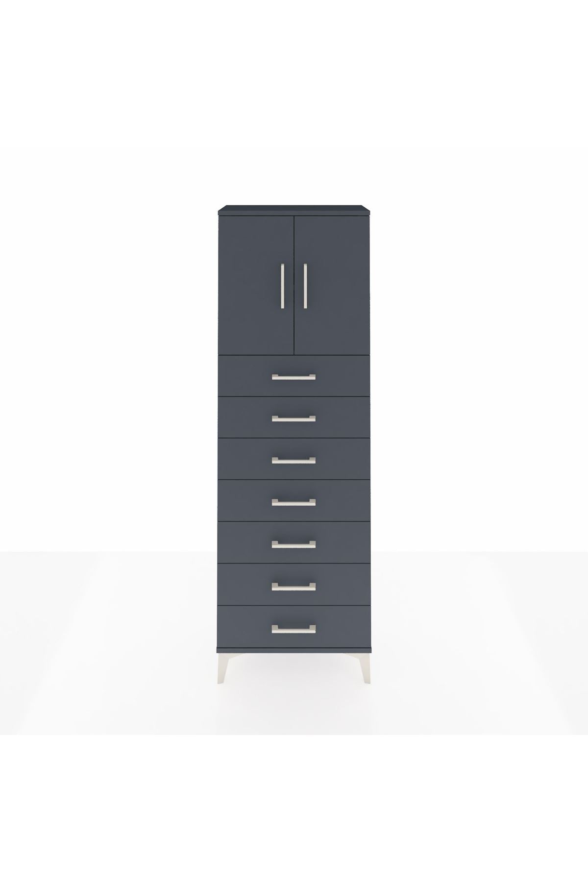 Arges Dolap 2 Raflı 7 Çekmeceli 2 Kapaklı 60x30x182 - S23M002V5A