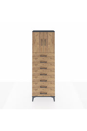 Arges Dolap 2 Raflı 7 Çekmeceli 2 Kapaklı 60x30x182 - S23M002V6A