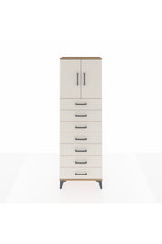 Arges Dolap 2 Raflı 7 Çekmeceli 2 Kapaklı 60x30x182 - S23M002V7A