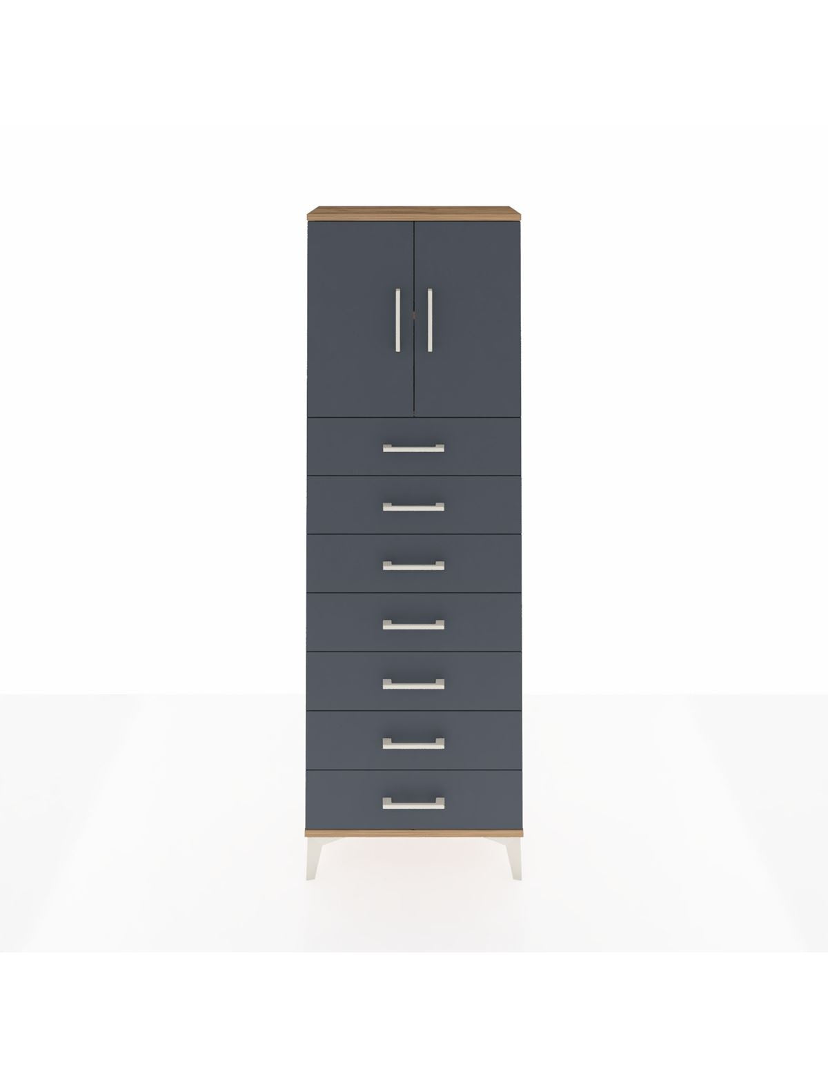 Arges Dolap 2 Raflı 7 Çekmeceli 2 Kapaklı 60x30x182 - S23M002V8A