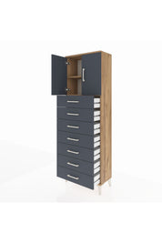 Arges Dolap 2 Raflı 7 Çekmeceli 2 Kapaklı 60x30x182 - S23M002V8A