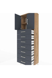 Arges Dolap 2 Raflı 7 Çekmeceli 2 Kapaklı 60x30x182 - S23M002V8A