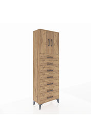 Arges Dolap 2 Raflı 7 Çekmeceli 2 Kapaklı 60x30x182 - S23M002V9A