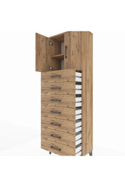 Arges Dolap 2 Raflı 7 Çekmeceli 2 Kapaklı 60x30x182 - S23M002V9A