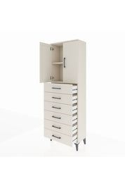 Arges Dolap 2 Raflı 6 Çekmeceli 2 Kapaklı 60x30x182 - S23M003V1A