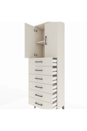 Arges Dolap 2 Raflı 6 Çekmeceli 2 Kapaklı 60x30x182 - S23M003V1A