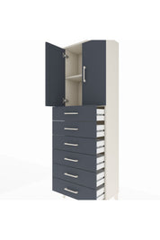 Arges Dolap 2 Raflı 6 Çekmeceli 2 Kapaklı 60x30x182 - S23M003V2A