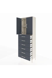 Arges Dolap 2 Raflı 6 Çekmeceli 2 Kapaklı 60x30x182 - S23M003V2A