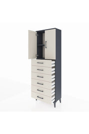 Arges Dolap 2 Raflı 6 Çekmeceli 2 Kapaklı 60x30x182 - S23M003V4A