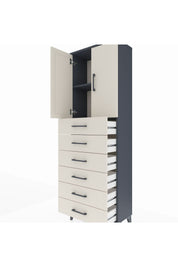 Arges Dolap 2 Raflı 6 Çekmeceli 2 Kapaklı 60x30x182 - S23M003V4A