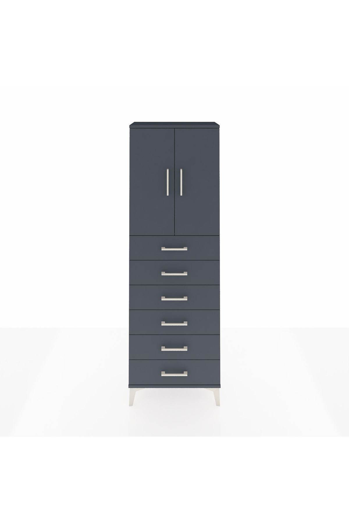 Arges Dolap 2 Raflı 6 Çekmeceli 2 Kapaklı 60x30x182 - S23M003V5A