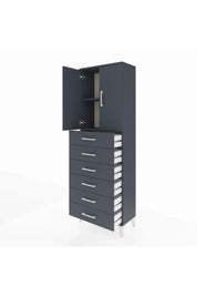 Arges Dolap 2 Raflı 6 Çekmeceli 2 Kapaklı 60x30x182 - S23M003V5A