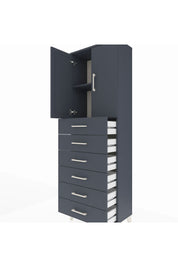 Arges Dolap 2 Raflı 6 Çekmeceli 2 Kapaklı 60x30x182 - S23M003V5A