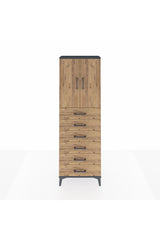 Arges Dolap 2 Raflı 6 Çekmeceli 2 Kapaklı 60x30x182