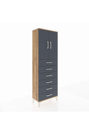Arges Dolap 2 Raflı 6 Çekmeceli 2 Kapaklı 60x30x182 - S23M003V8A