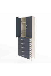 Arges Dolap 3 Raflı 5 Çekmeceli 2 Kapaklı 60x30x182 - S23M004V2A