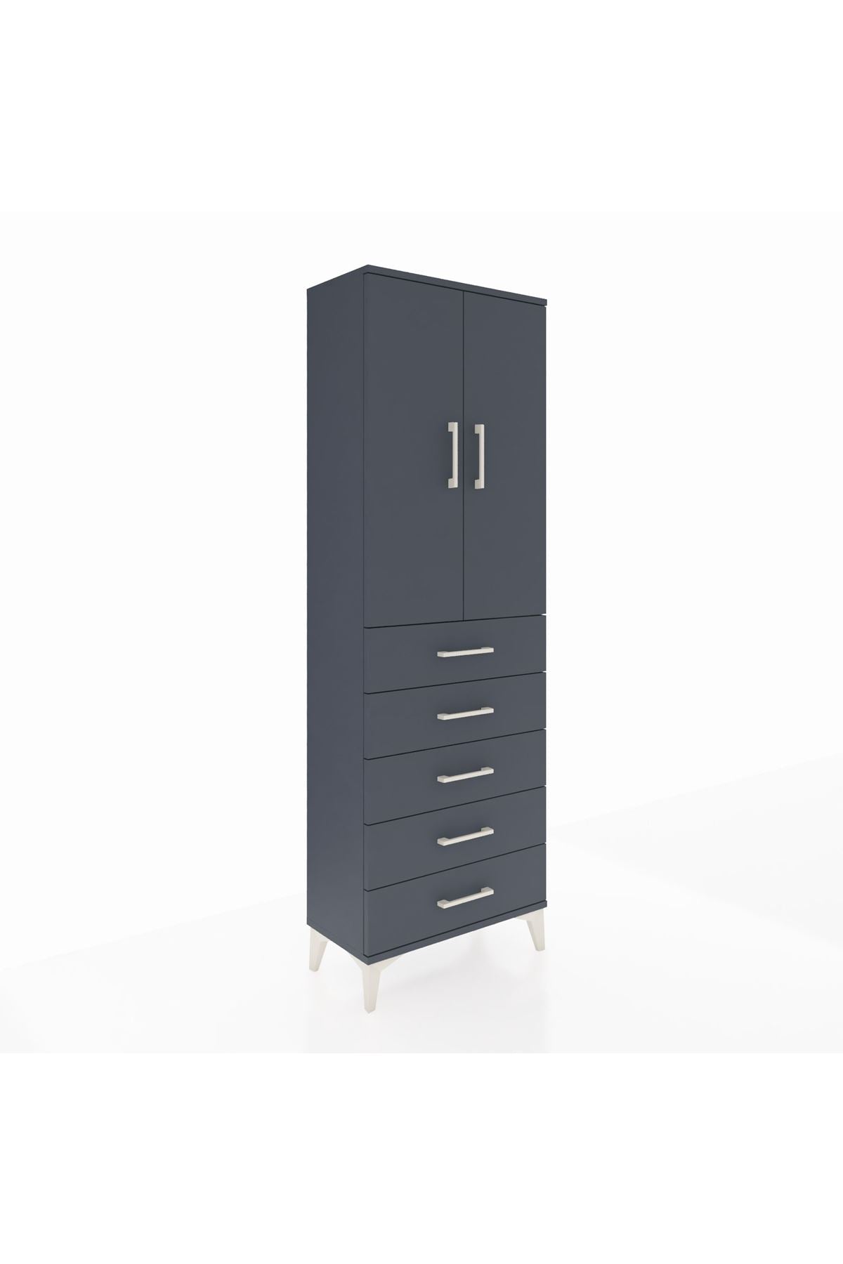 Arges Dolap 3 Raflı 5 Çekmeceli 2 Kapaklı 60x30x182 - S23M004V5A