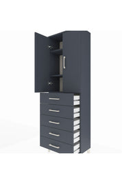 Arges Dolap 3 Raflı 5 Çekmeceli 2 Kapaklı 60x30x182 - S23M004V5A