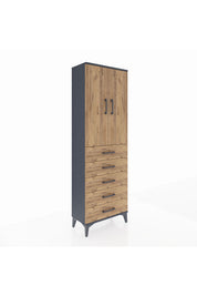 Arges Dolap 3 Raflı 5 Çekmeceli 2 Kapaklı 60x30x182 - S23M004V6A