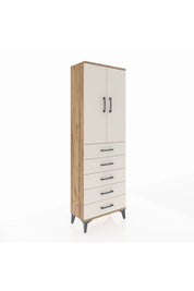 Arges Dolap 3 Raflı 5 Çekmeceli 2 Kapaklı 60x30x182 - S23M004V7A
