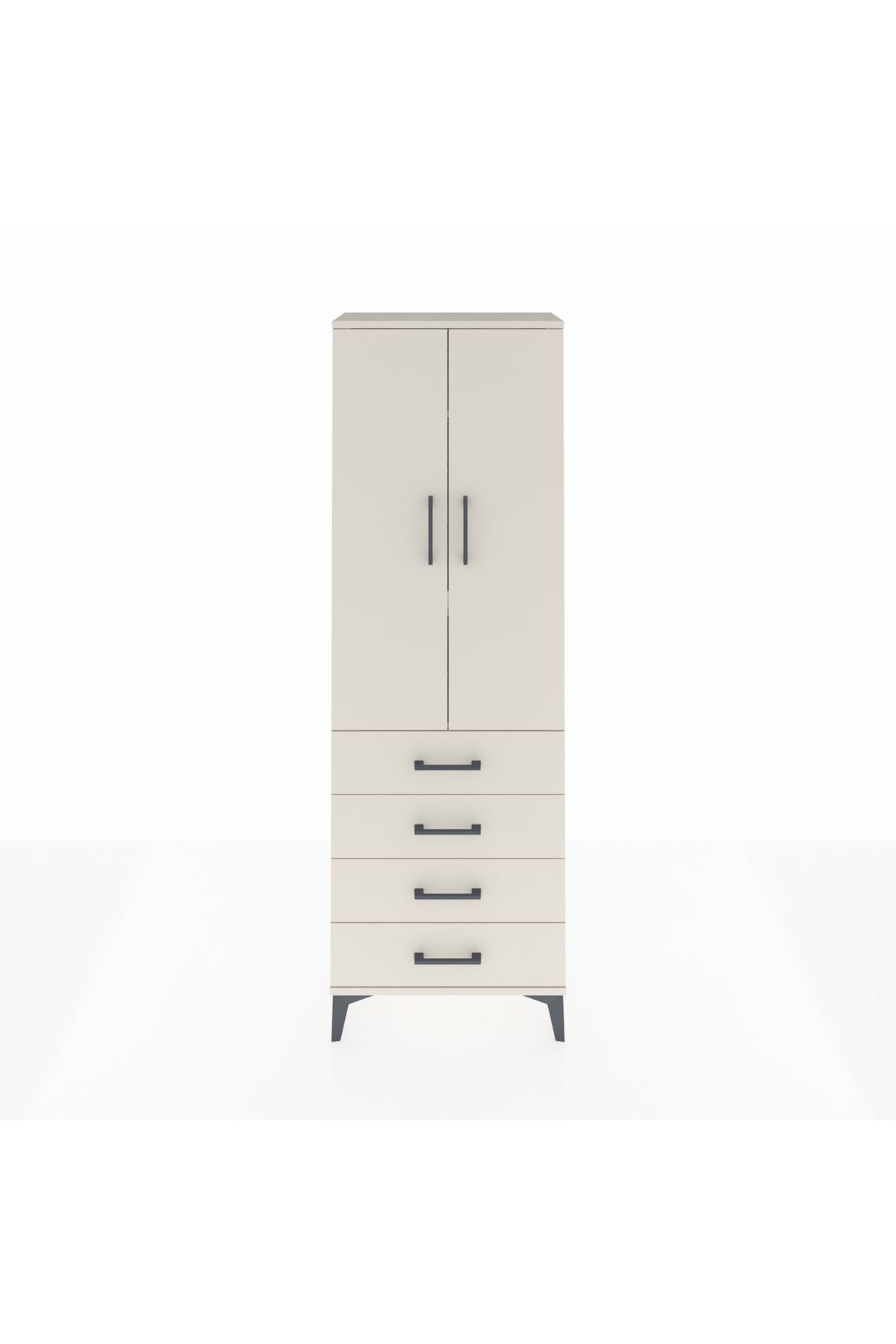 Arges Dolap 3 Raflı 4 Çekmeceli 2 Kapaklı 60x30x182 - S23M005V1A