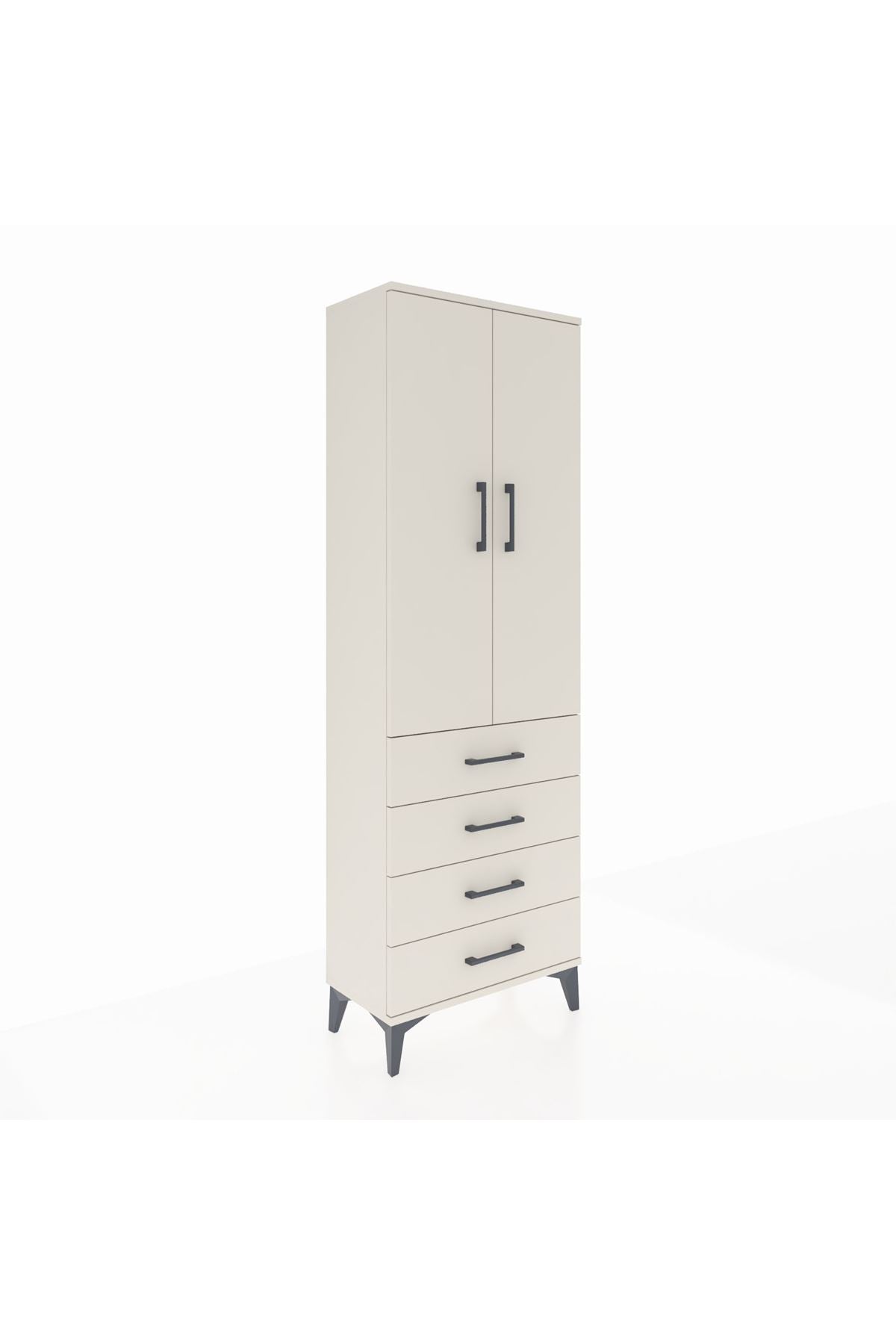 Arges Dolap 3 Raflı 4 Çekmeceli 2 Kapaklı 60x30x182 - S23M005V1A