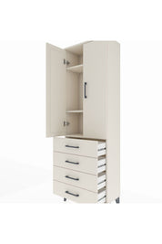 Arges Dolap 3 Raflı 4 Çekmeceli 2 Kapaklı 60x30x182 - S23M005V1A